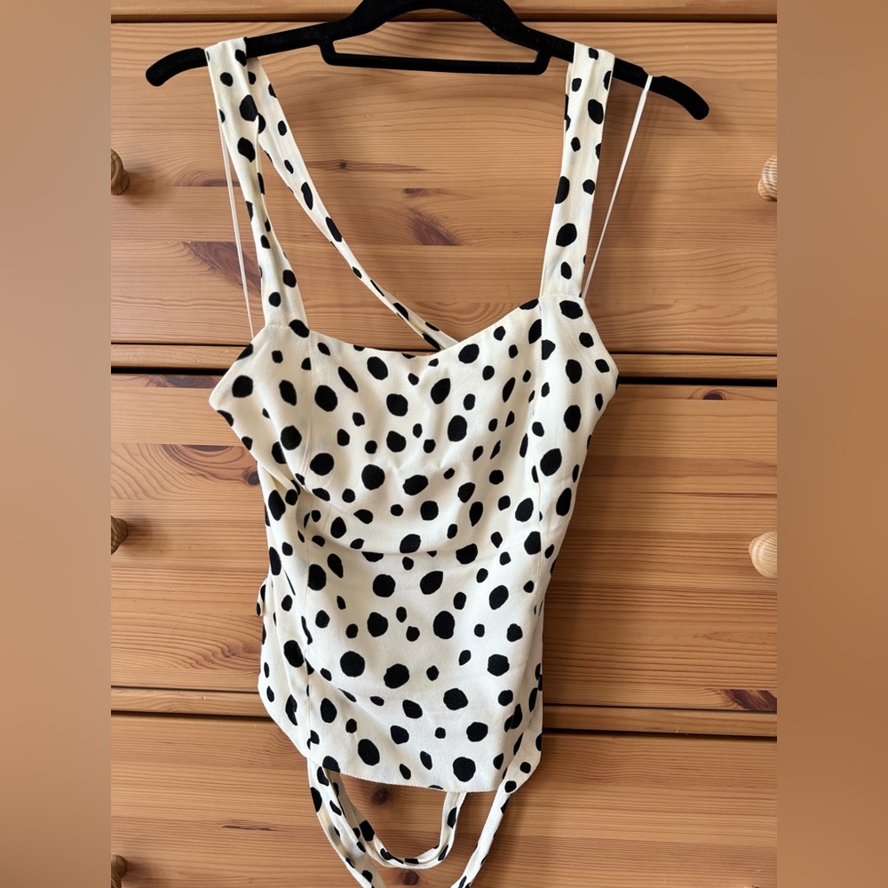 Cara backless polka dot top